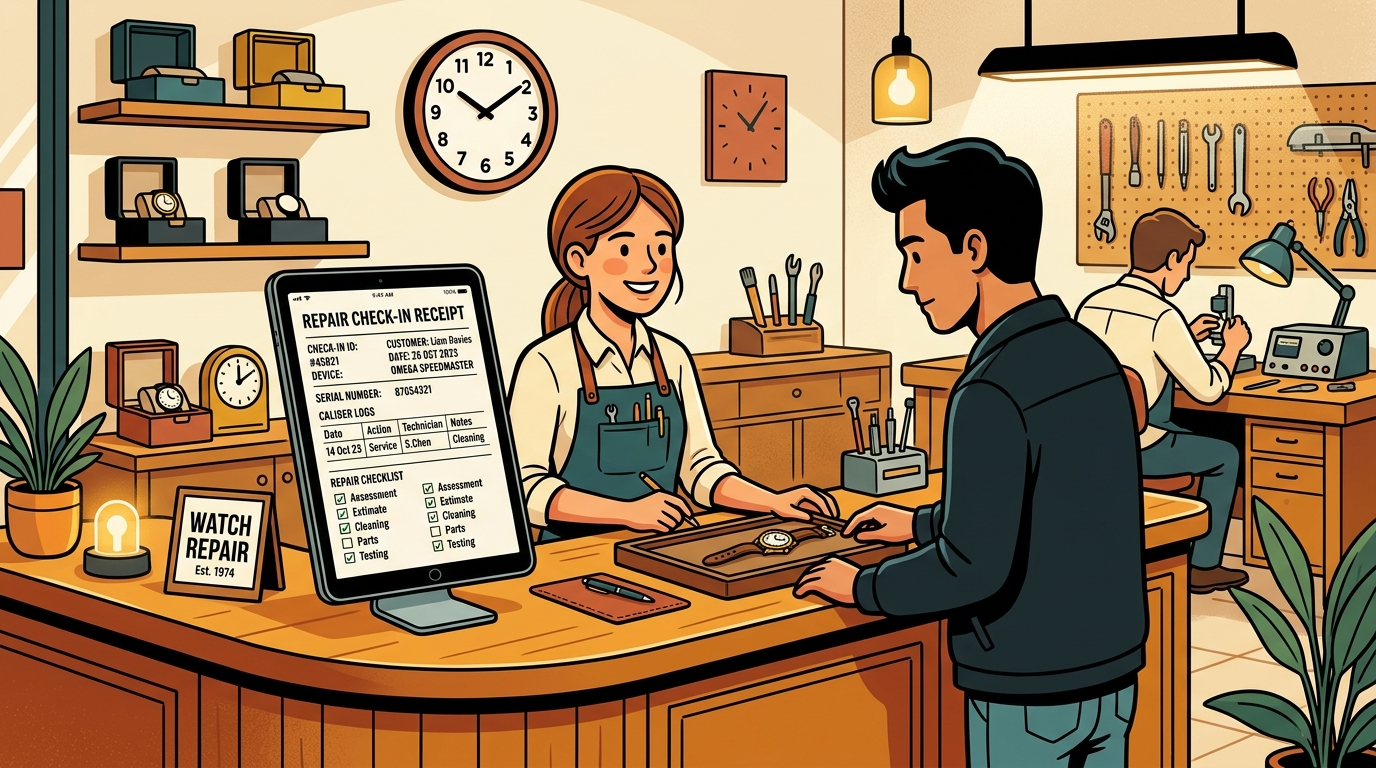 Watch Repair Ticket Tracking: Digital Check-Ins & Movement Logs